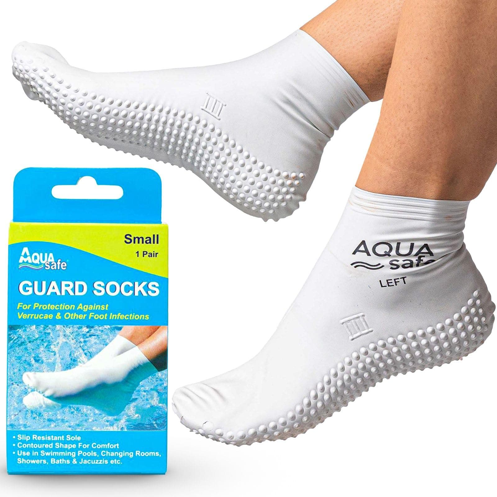 AquaSafe Guard Swimming Verucca Socks - Beige, Medium