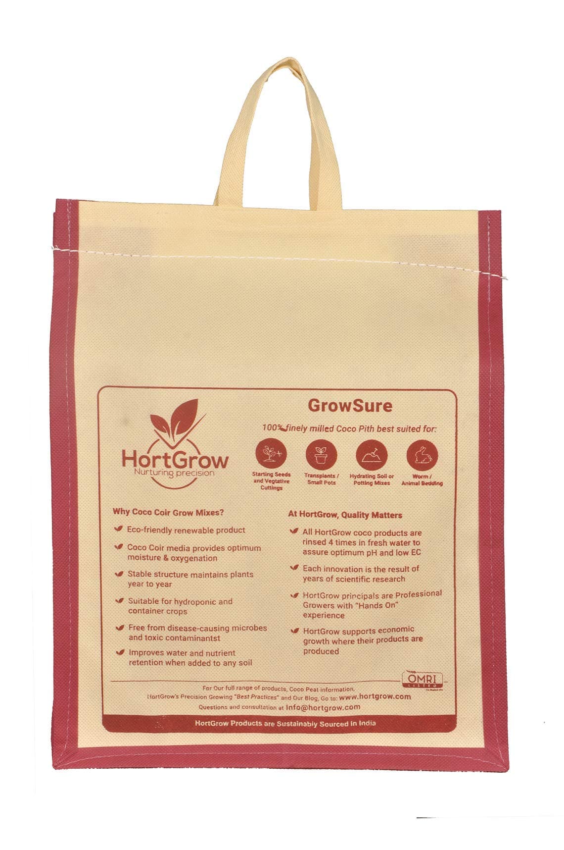 GrowSure - Coco Coir/Coco Peat/Coco Fiber | Potting Mix | Potting Soil | 9.5 lbs Block expands to 2.25 Cubic Foot