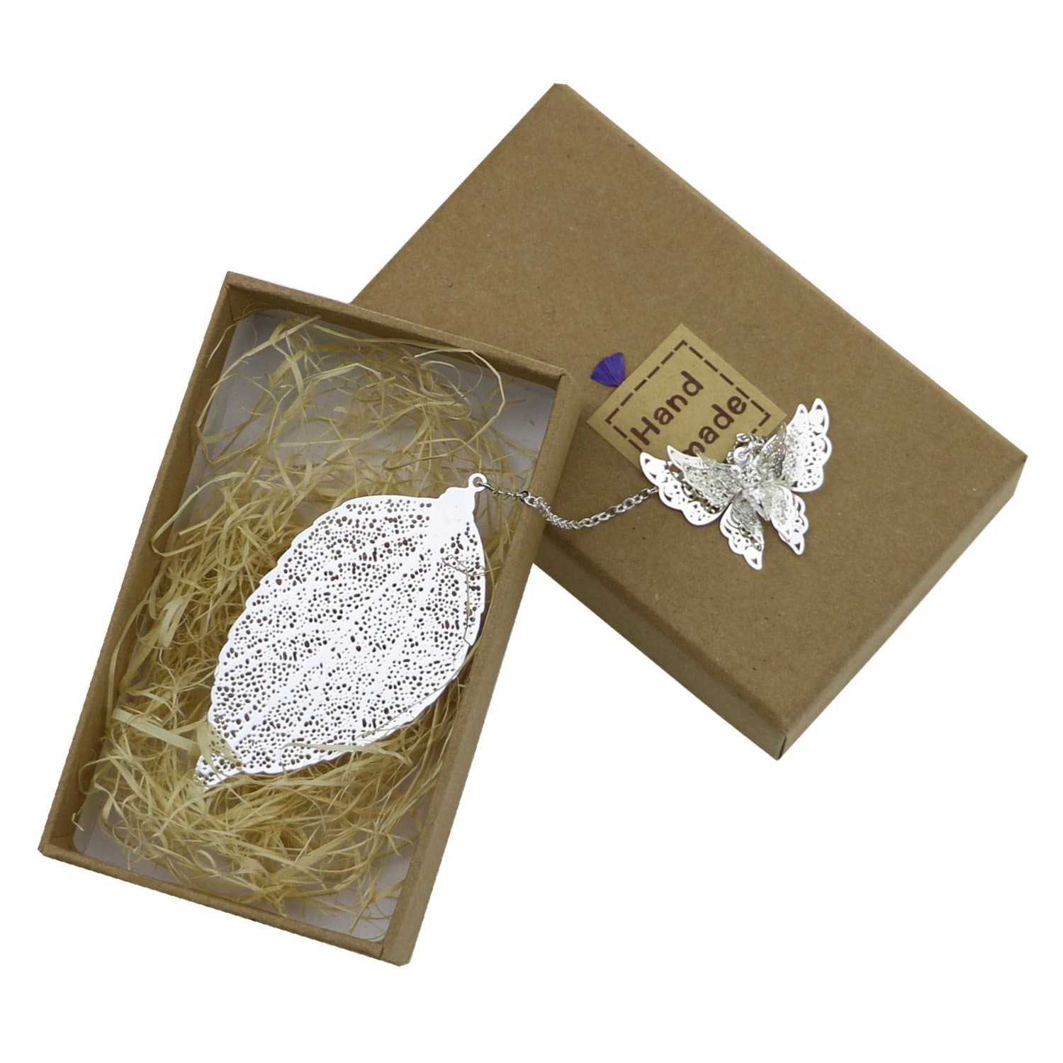 Cimostar Classical Exquisite Feather Metal Bookmarks,Ideal Gift for Friends and Family (Silver Butterfly)