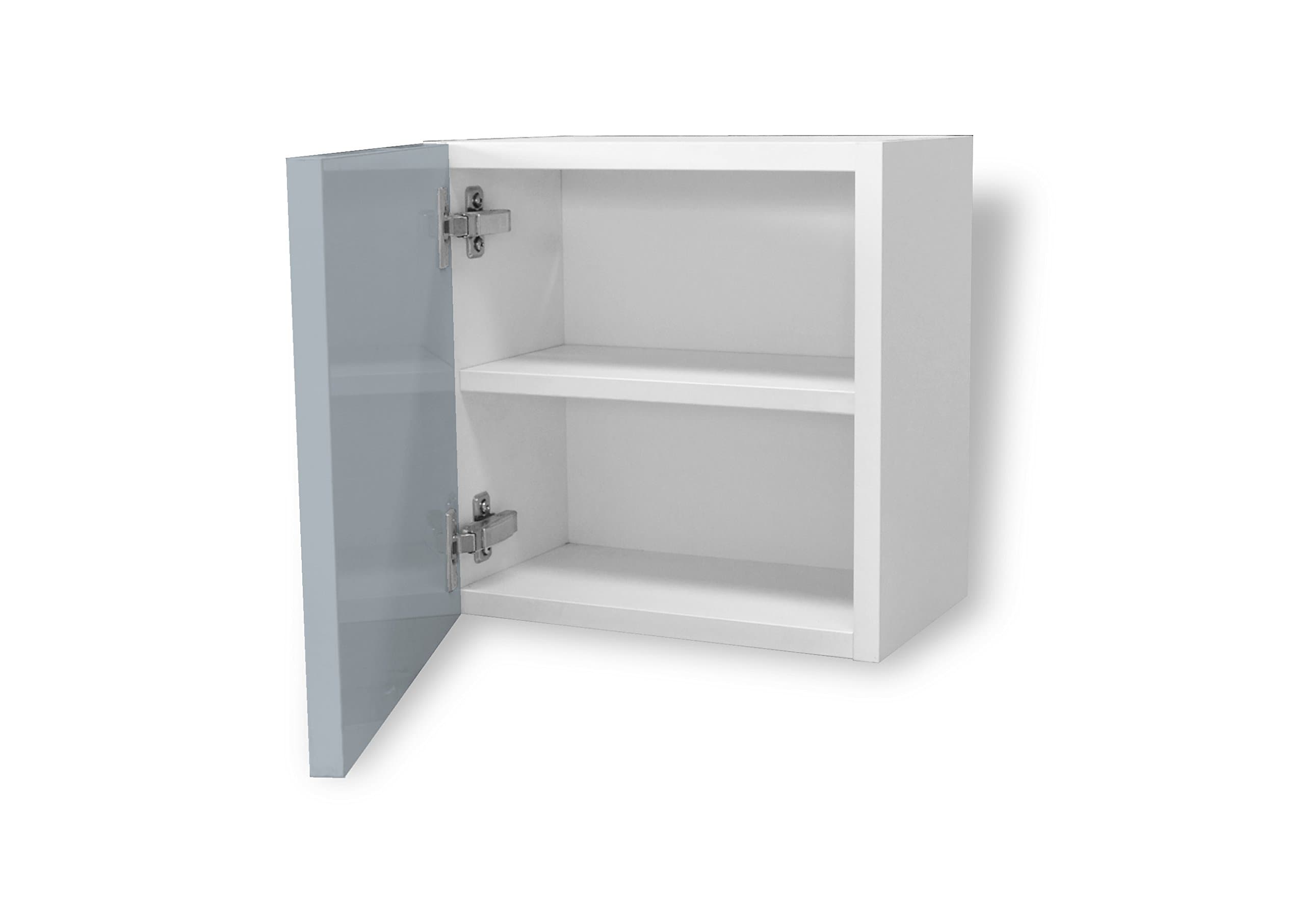 Aleghe Complement Smooth Bathroom Side Cabinet – Light Grey Gloss