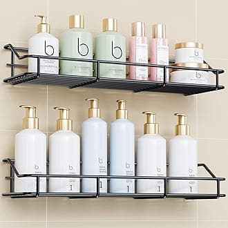 Adhesive Bathroom Shelf Organizer Shower Caddy Kitchen Spice Rack Wall Mounted No Drilling SUS304 Stainless Steel Rustproof