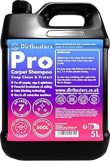 Dirtbusters Pro Carpet Cleaner Shampoo Solution, Deep Clean & Protect For A Professional Clean With Stain Protection Technology & Odour Treatment (5L)