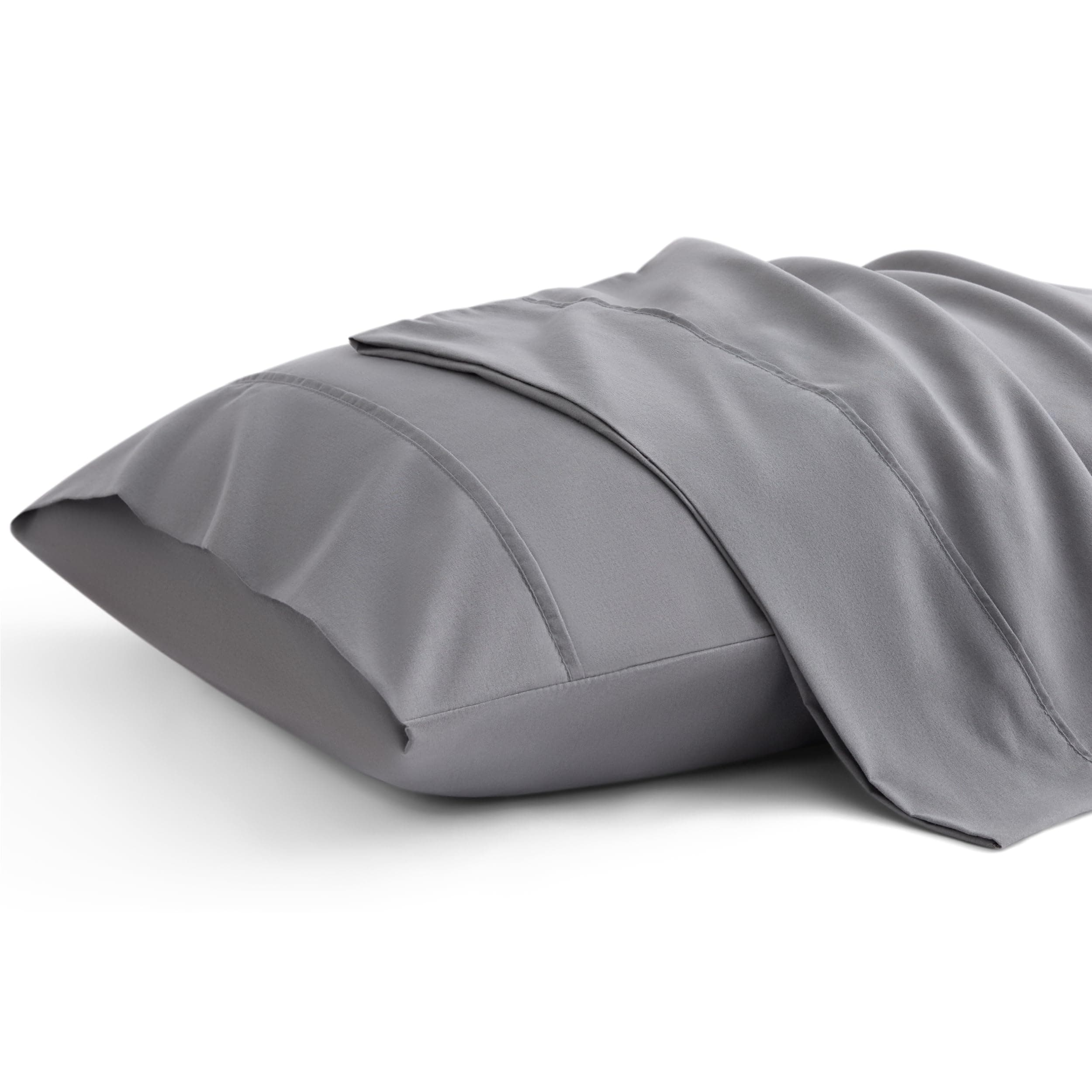 Bedsure Pillow Cases Standard Size Set of 2 - Dark Grey Brushed Microfiber Pillowcases, Super Soft and Cozy Pillow Case Covers with Envelope Closure for Kids, Wrinkle, Fade Resistant, 20x26 Inches