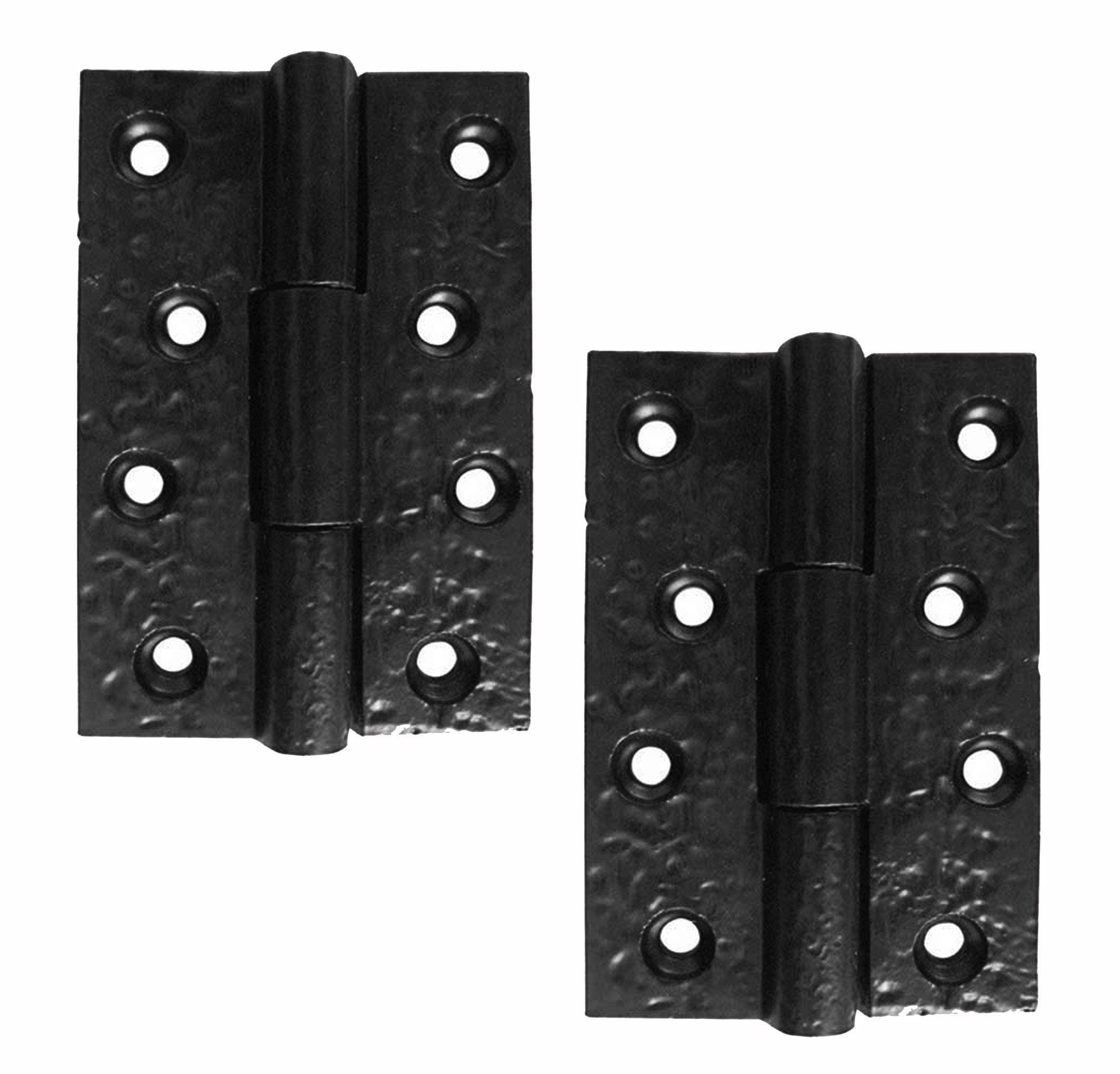 A Pair Of 3" x 2" Butt Hinges in Black Cast Iron