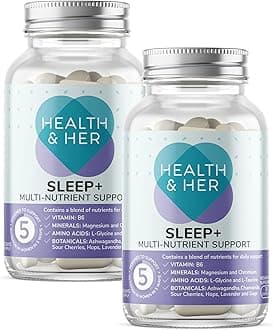 Health & Her Sleep+ Supplements for Women - Women's Multivitamin with Lavender, Chamomile & Magnesium - Vegan, Gluten-Free - 2 Month Supply, 60 Capsules
