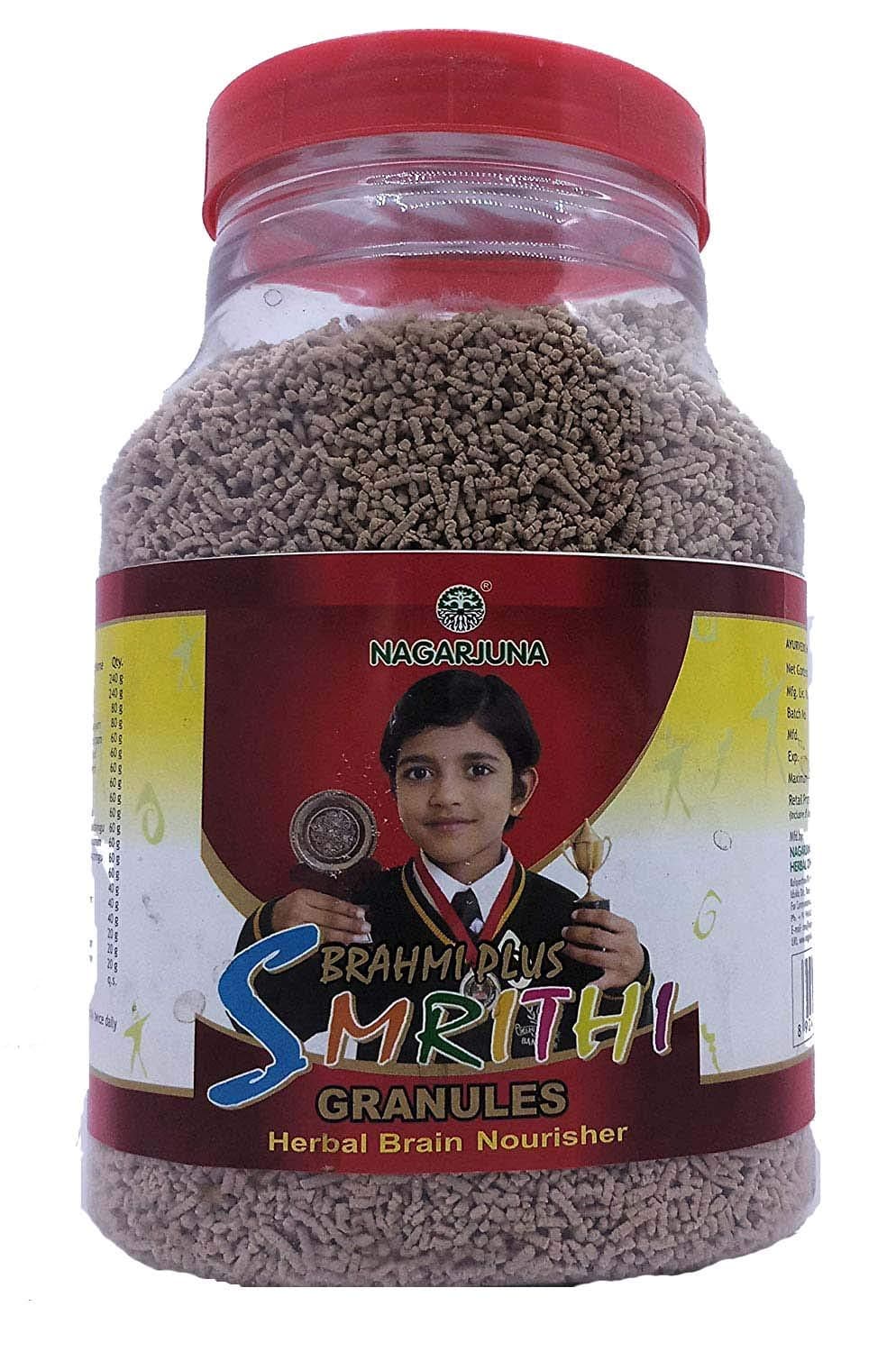 Brahmi Plus Smrithi Granules Herbal Brain Nourisher (Red, Large, 1 kg) with Free Pachak Methi