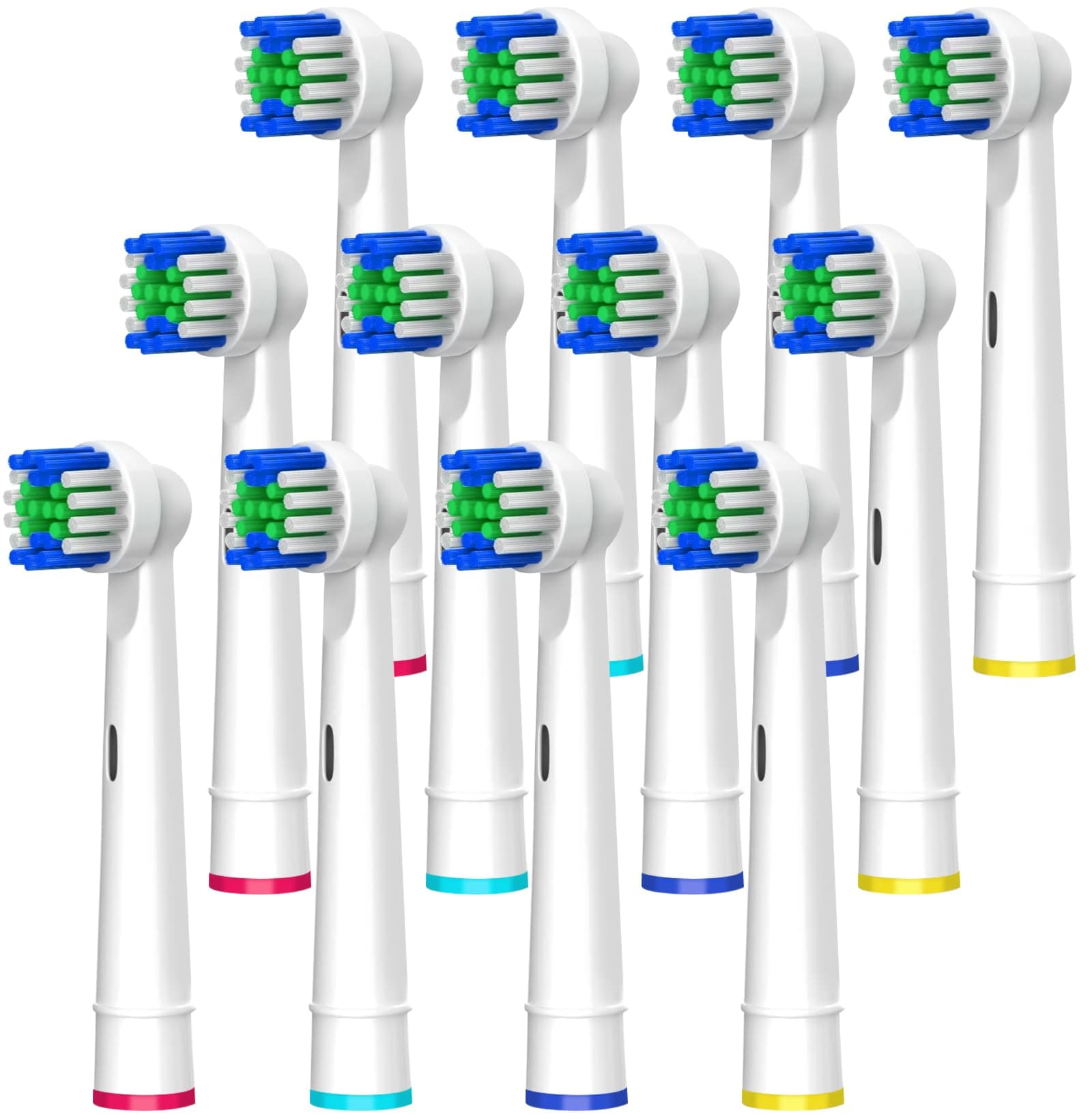 Toothbrush Replacement Heads, Compatible with Oral B Braun Replacement Brush Heads, 12 Pcs Professional Electric Brush Heads for Oral B Replacement Heads Refill, White