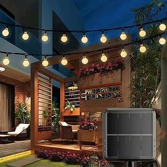 Solar String Lights Outdoor, 24FT 50LED Crystal Balls Waterproof LED Fairy Lights, 8 Modes Outdoor/Indoor Solar Powered Lights, Decorative Lighting for Home, Garden, Party,Festival