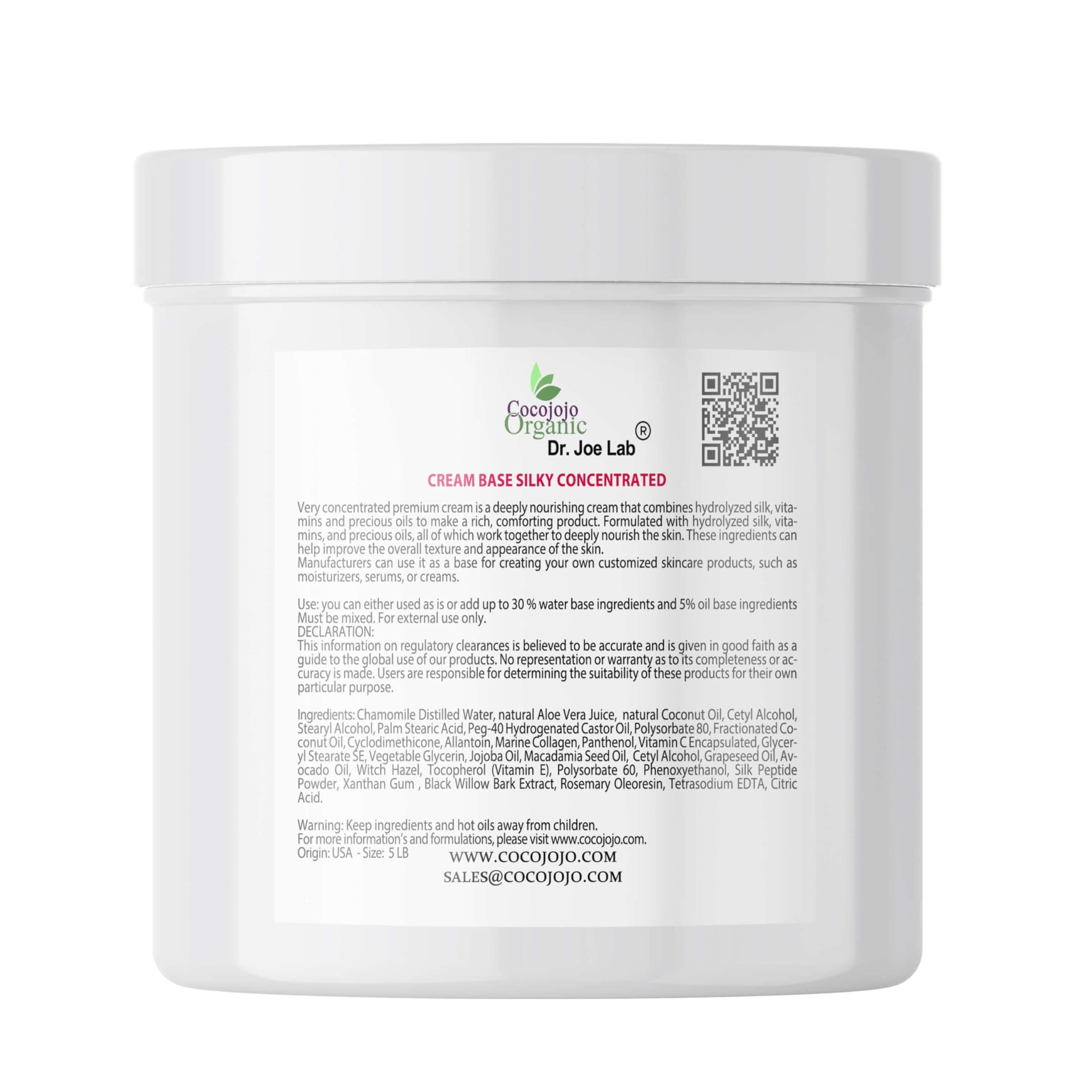 Cream Base Concentrated Silky Rich Base Cream for Cosmetics Mostly Vegan Advanced Hydration Formula Gentle All Skin Types DIY Creams Lotions Base Essential Oils 1 LB By Cocojojo