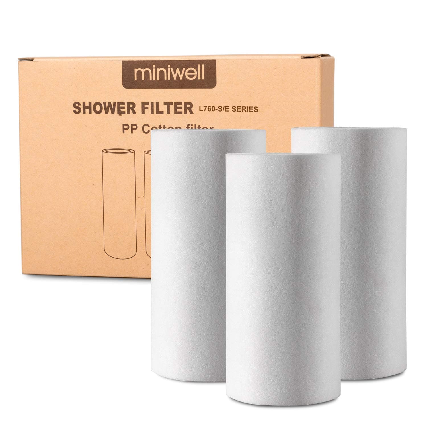Miniwell Luxury Shower Filter L760 Series (4. Replacement-3Pack PP cotton Filter)