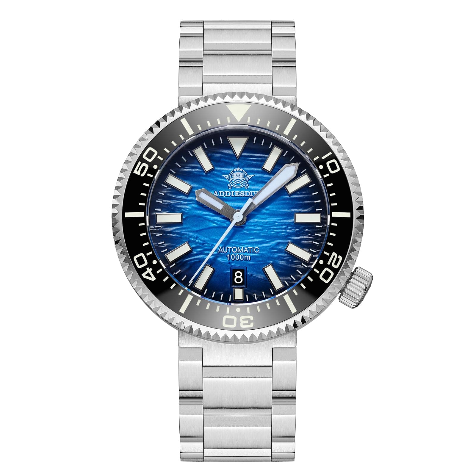 Automatic Diver Watch for Men Waterproof 1000M NH35 Ceramic Bezel Sapphire Glass BGW9 Luminous Dial 3D Wave