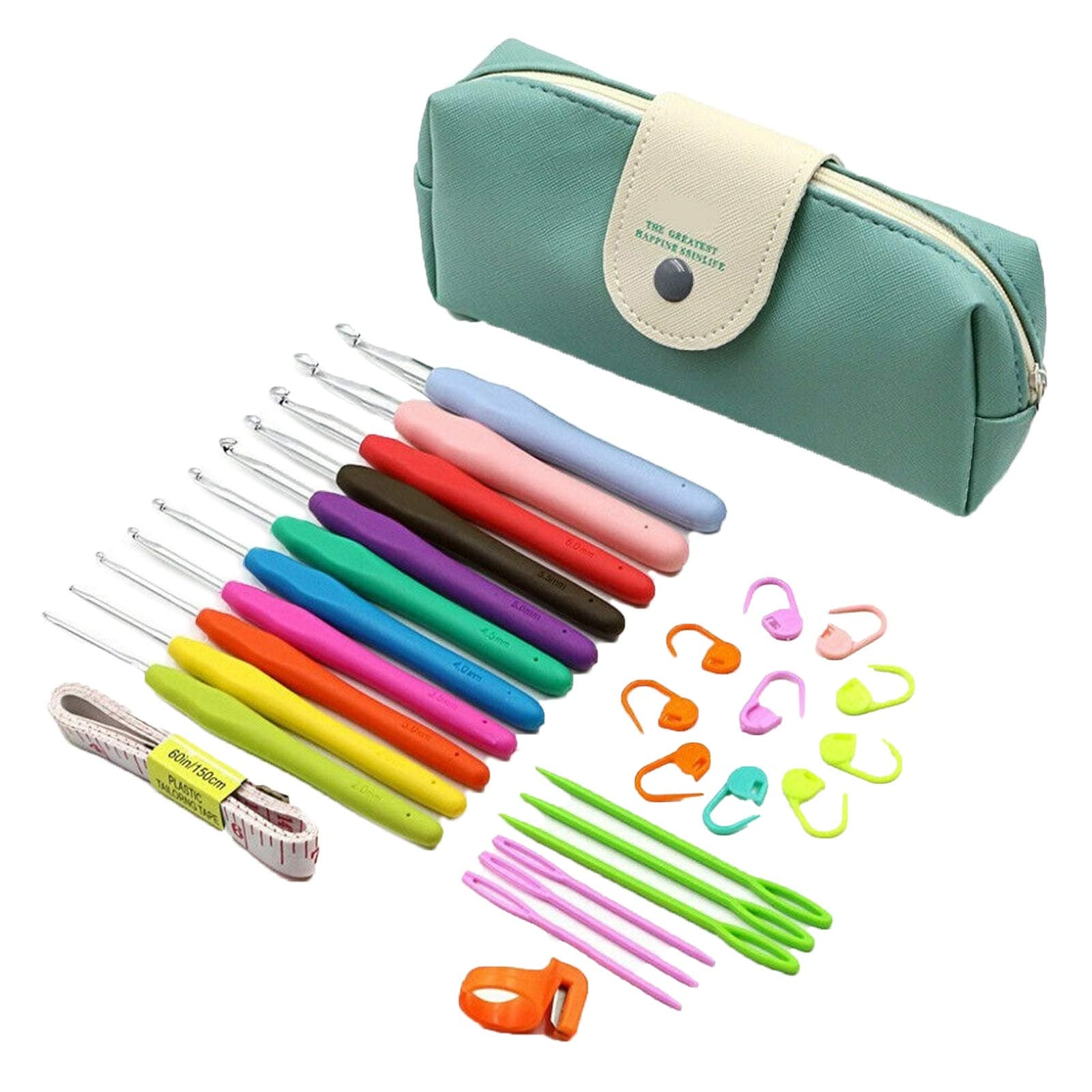 Set of 9 Crochet Lite Crochet Hooks Sizes C Through K 1 Pack Free Batteries