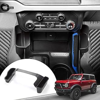 Mabett Shifter Box Compatible with Ford Bronco 2021 2022, Gear Side Storage Tray for Bronco Accessories 2/4-Door, Interior Accessories,Matte Black
