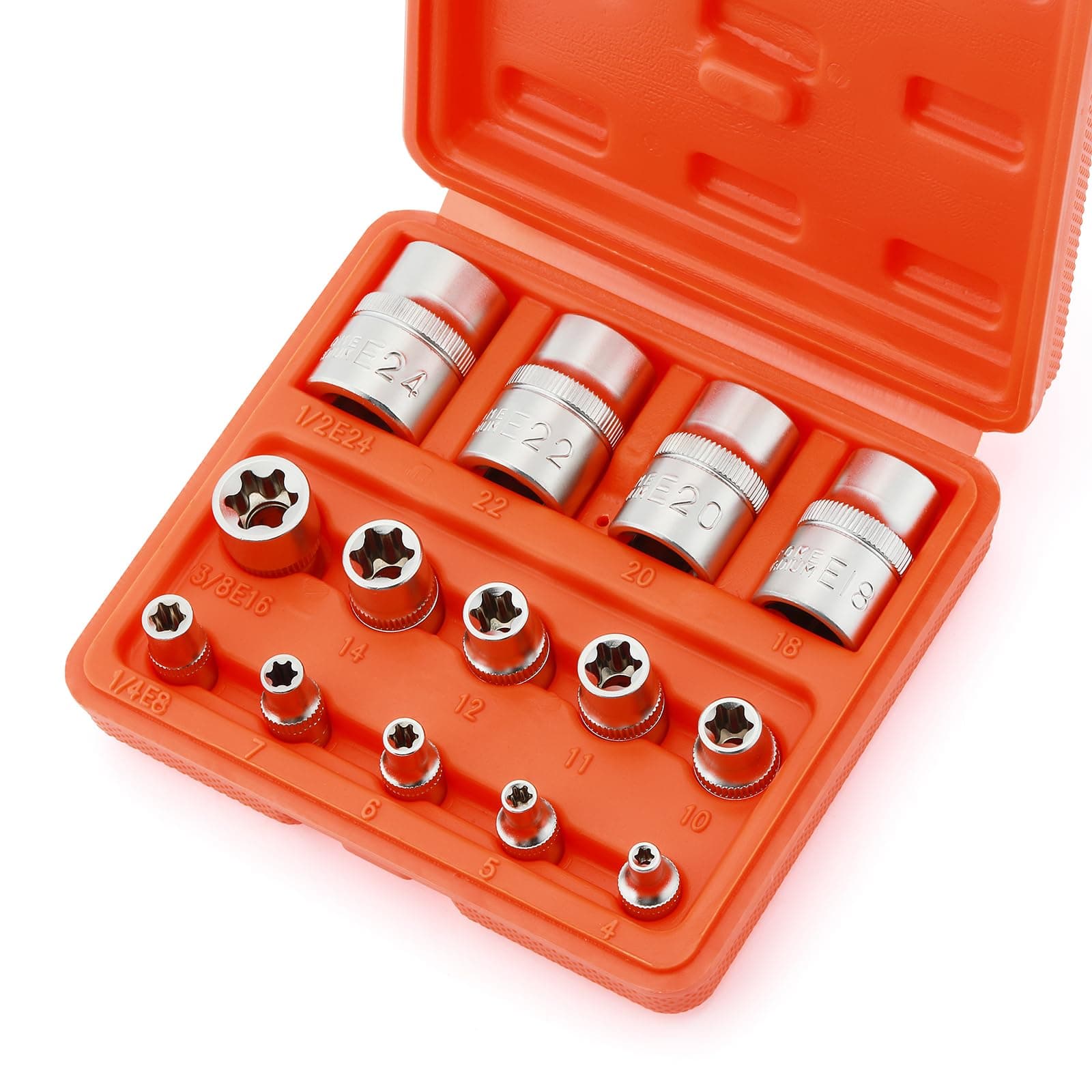 14 Pieces Female E-TORX Star Socket Set