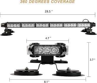 ASPL 29.5" 54 LED Strobe Light Bar Double Side Flashing High Intensity Emergency Warning Flash Strobe Light with Magnetic Base for Safety Construction Vehicles Tow Trucks Pickup (Amber)