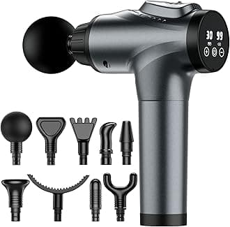 Massage Gun, Muscle Massage Gun for Athletes Handheld Deep Tissue Massager Tool 30 Speed Levels 9 Heads, Mothers Day Gifts from Daughter/Son