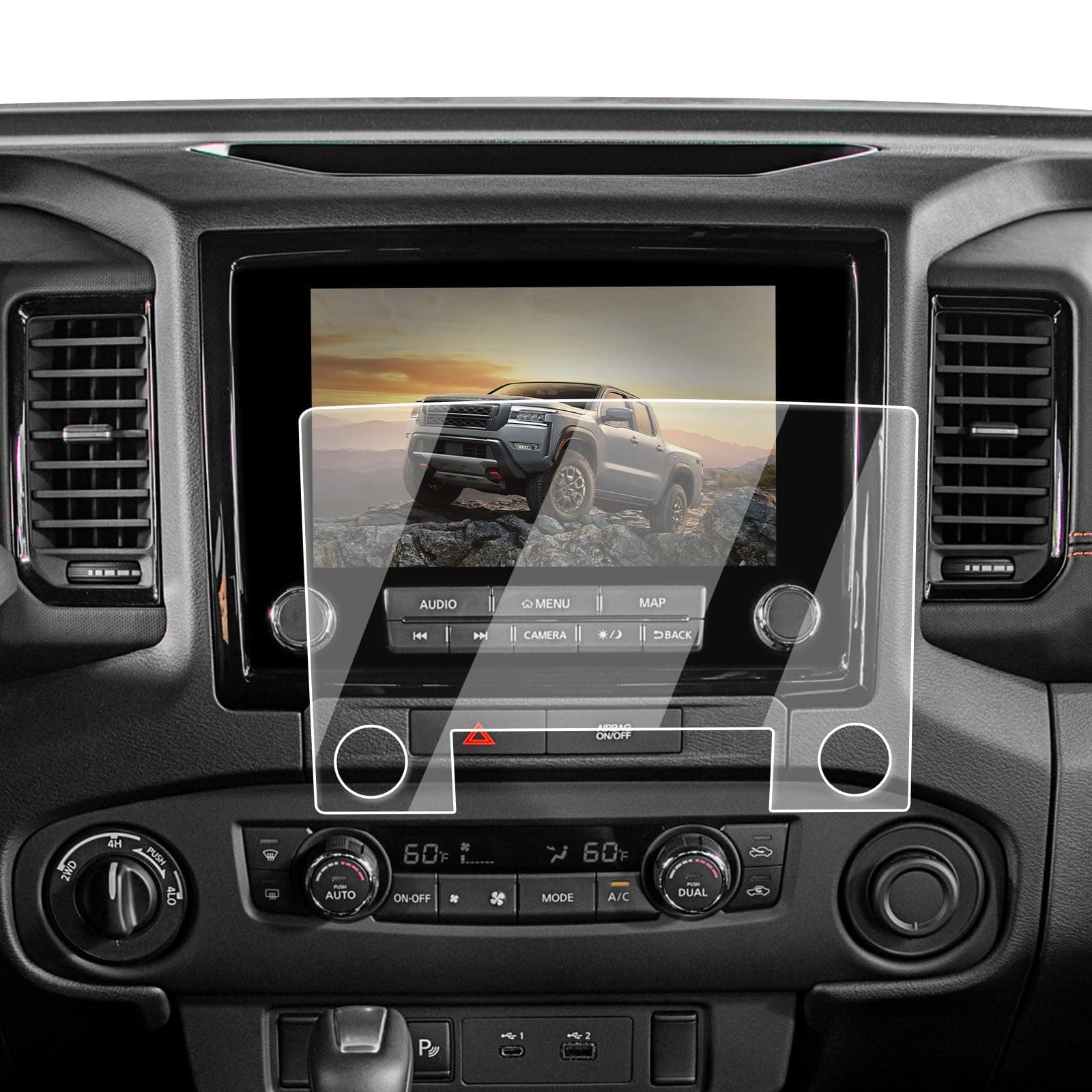 Screen Protector For 2022-2024 Nissan Frontier - 9-Inch Navigation Tempered Glass Screen Protector For 2022-2024 Frontier(Pro-X/Pro-4X) Accessories 9H Hardness Tempered Glass- HD Clear & Anti Fingerprints