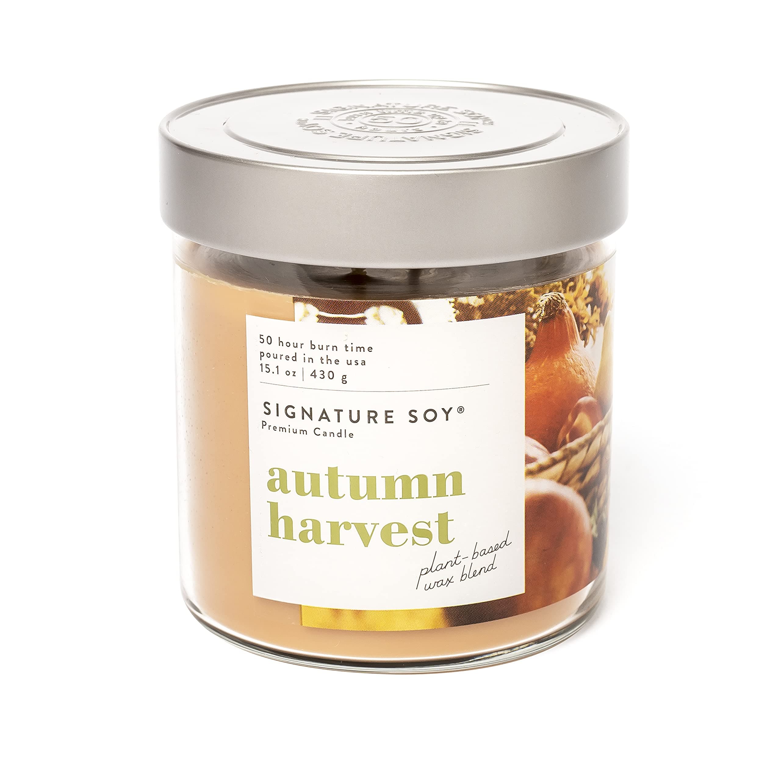 Lidded Autumn Harvest Scented Candle, Large Jar