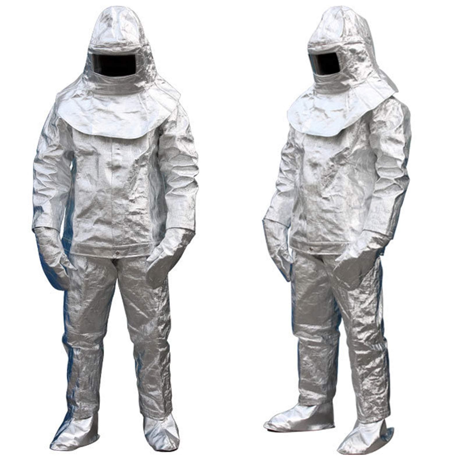 1000 Degree Radiation Proof Inflaming Retarding Suit, Fireproof Flameproof Composite Aluminium Foil Heatproof Suit, silver