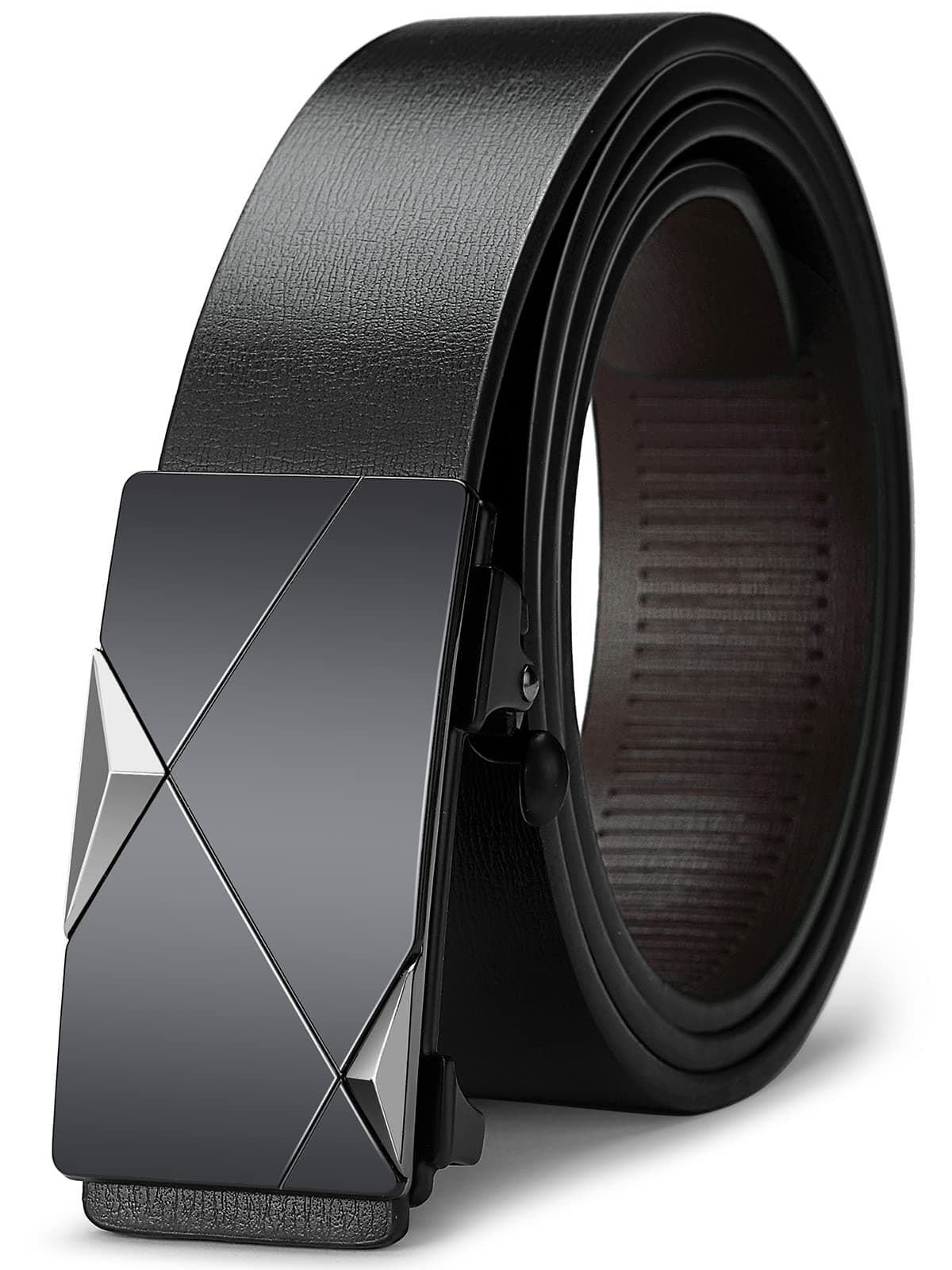 Men’s Genuine Leather Ratchet Dress Belt Adjustable With Automatic Buckle Men Belts Casual