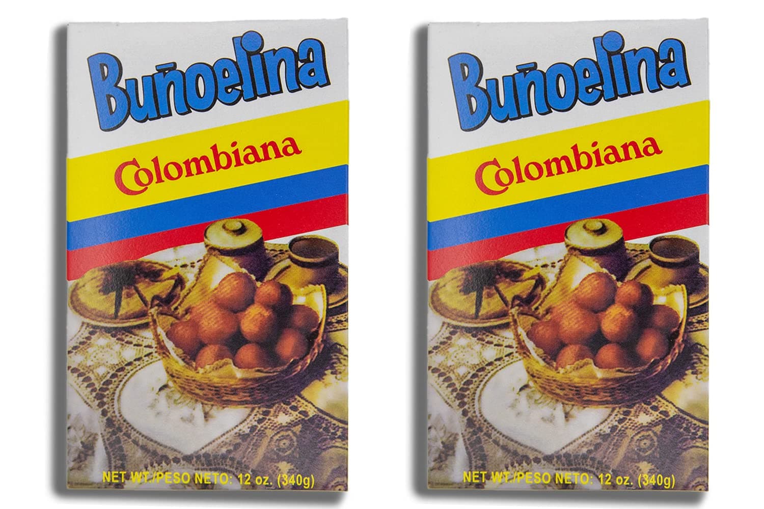 Buñuelos Colombianos Mix Bundle - VALUE 2-PACK includes 2 Boxes of Bunoelina Colombiana Mix (340g Each Box) - Buñuelos Colombianos Mix Bundle by Despensa Colombiana (Pack of 2 Bunuolina Boxes, 12 Oz each)