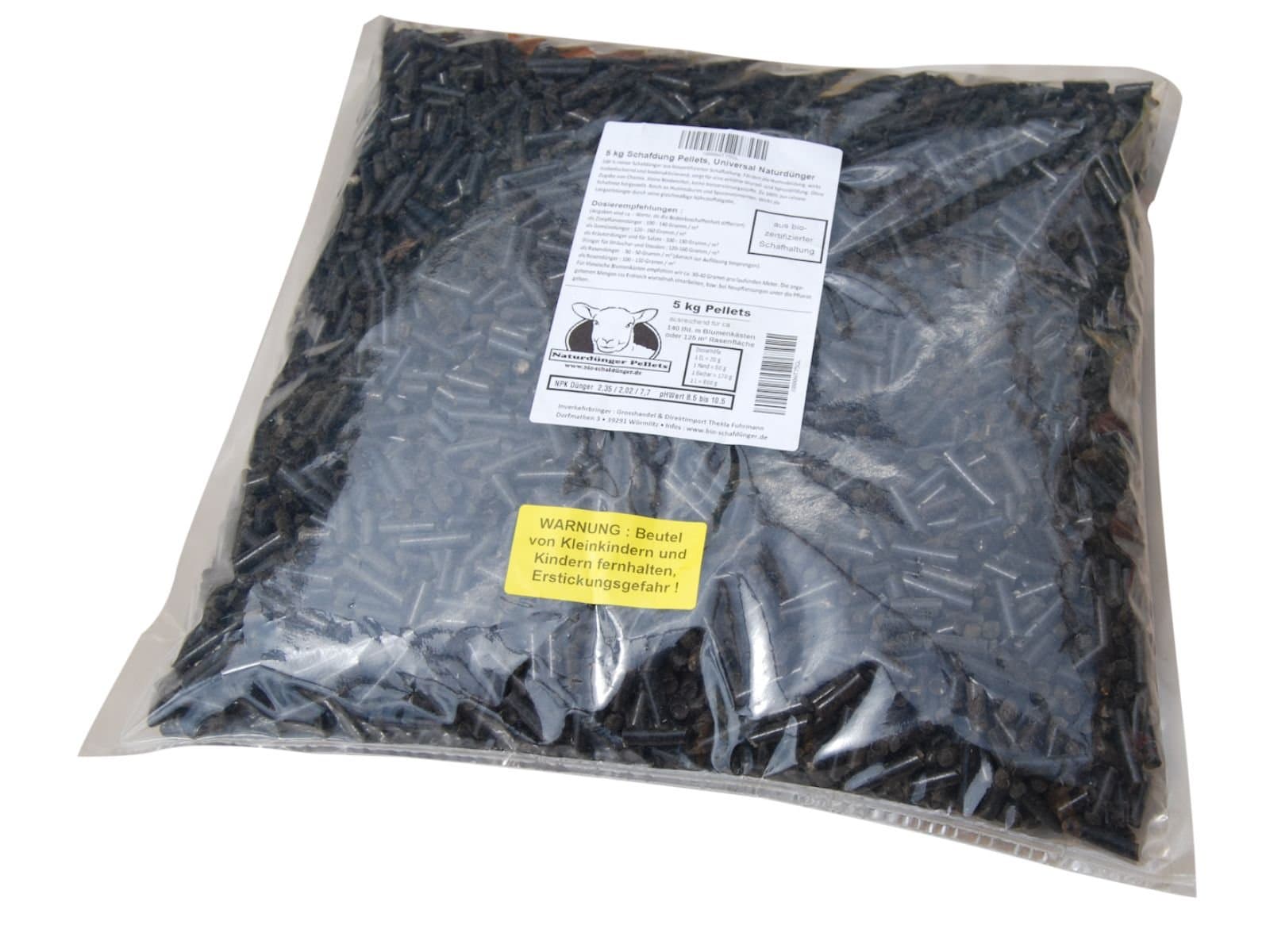 5 Kilogram Pellets made from Sheep Manure, Universal, All-Purpose, Natural, Long-Term Fertilizer, Plant Food, for Potting Soil and Flower Bed, Flower Box