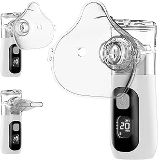 Smart Digital Display Portable Nebulizer for Adults and Kids, Portable Nebulizer for Travel and Home Use, Rechargeable Nebulizer with a Remaining Power Display and 3 Optional Gears