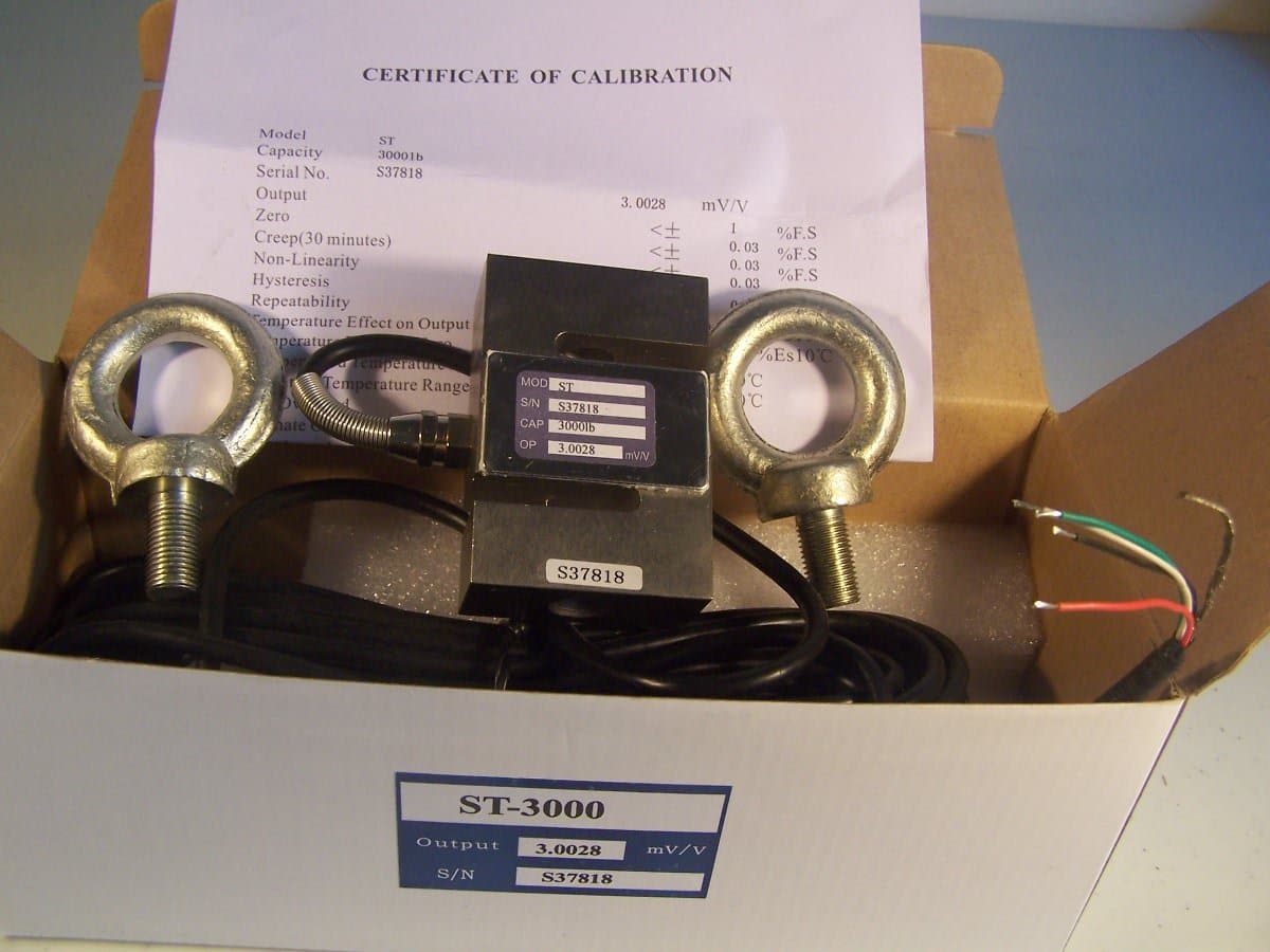 S-TYPE LOAD CELL HANGING/CRANE SCALE ALLOY STEEL,500 lb, 2 Eye Bolts, 20' Cable,NEW