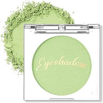 Single Green Matte Eyeshadow Palette, Velvet Eye Shadow Compact Powder Primer Base Makeup, Ultra-Blendable, Fine Smooth Powder, Waterproof, Long-Lasting, 17# Light Green