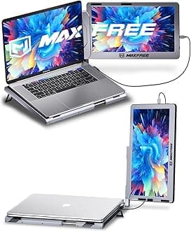 Maxfree F1 Laptop Screen Extender - 14" FHD Laptop Monitor Extender Dual Screen with 360° Rotation Stand, Portable Monitor for Laptops 13-17" Plug & Play for Windows/Mac/Android/Switch/PS5