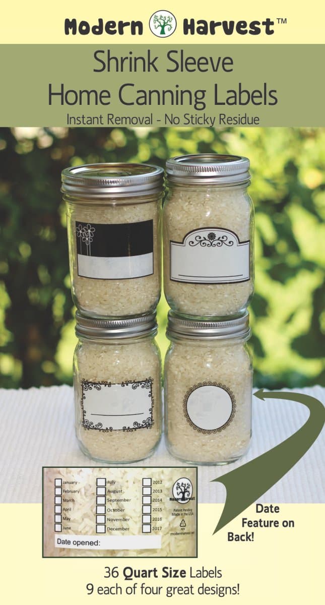 Heat Shrink Home Canning Labels Quart Jar Combo Pack