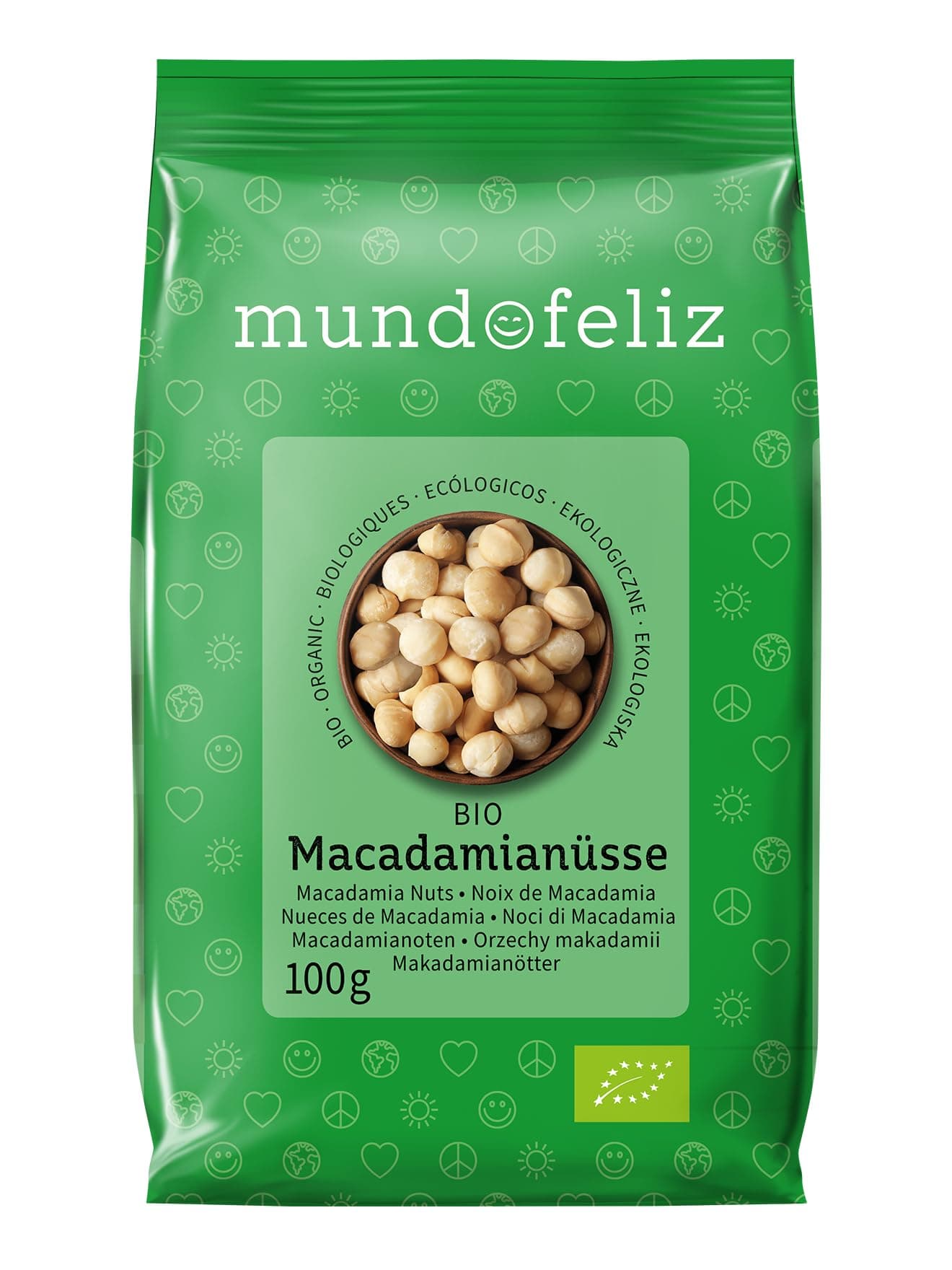 Mundo Feliz - Organic Raw Macadamia Nuts 5 x 100 g