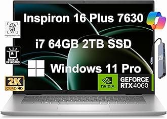 Dell Inspiron 16 Plus 7640 7000 Business Laptop (16" QHD 2.5K 120Hz, Intel 10-Core i7-13620H, 16GB DDR5, 2TB SSD), Backlit, Fingerprint, Thunderbolt 4, IST Hub, 1080p Webcam, Win 11 Pro w/Copilot