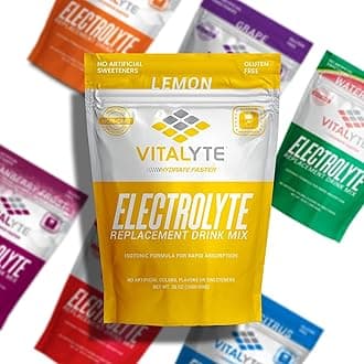 Vitalyte Electrolyte Powder Drink Mix, Isotonic Electrolyte Hydration Mix, Case Pack (6 Pack, Lemon)