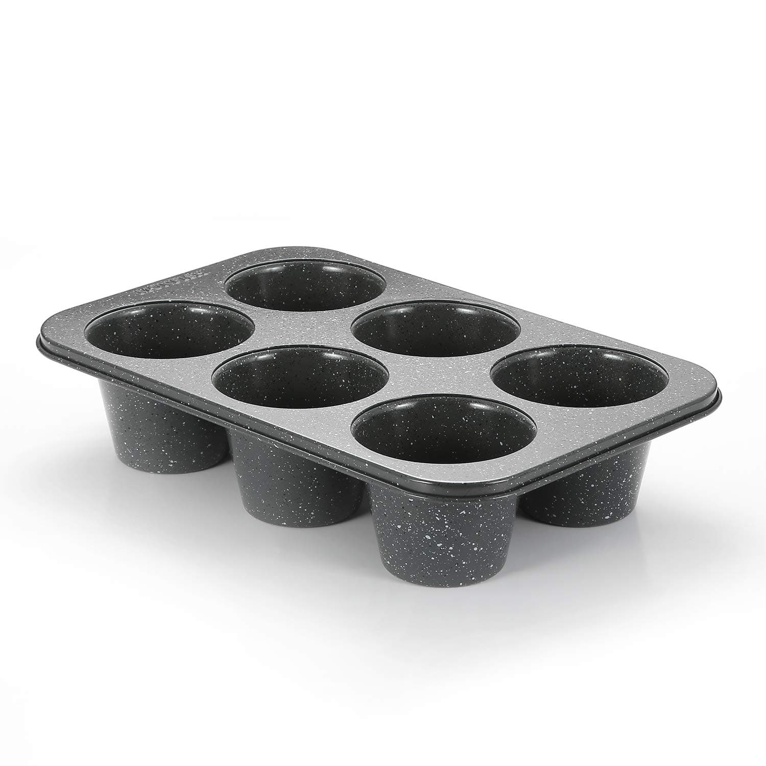Jumbo Deep Muffin pan 6 cup large cupcake pan gray granite finish Carbon steel muffin tin 3.5x3inch cup (deep 6 cup)