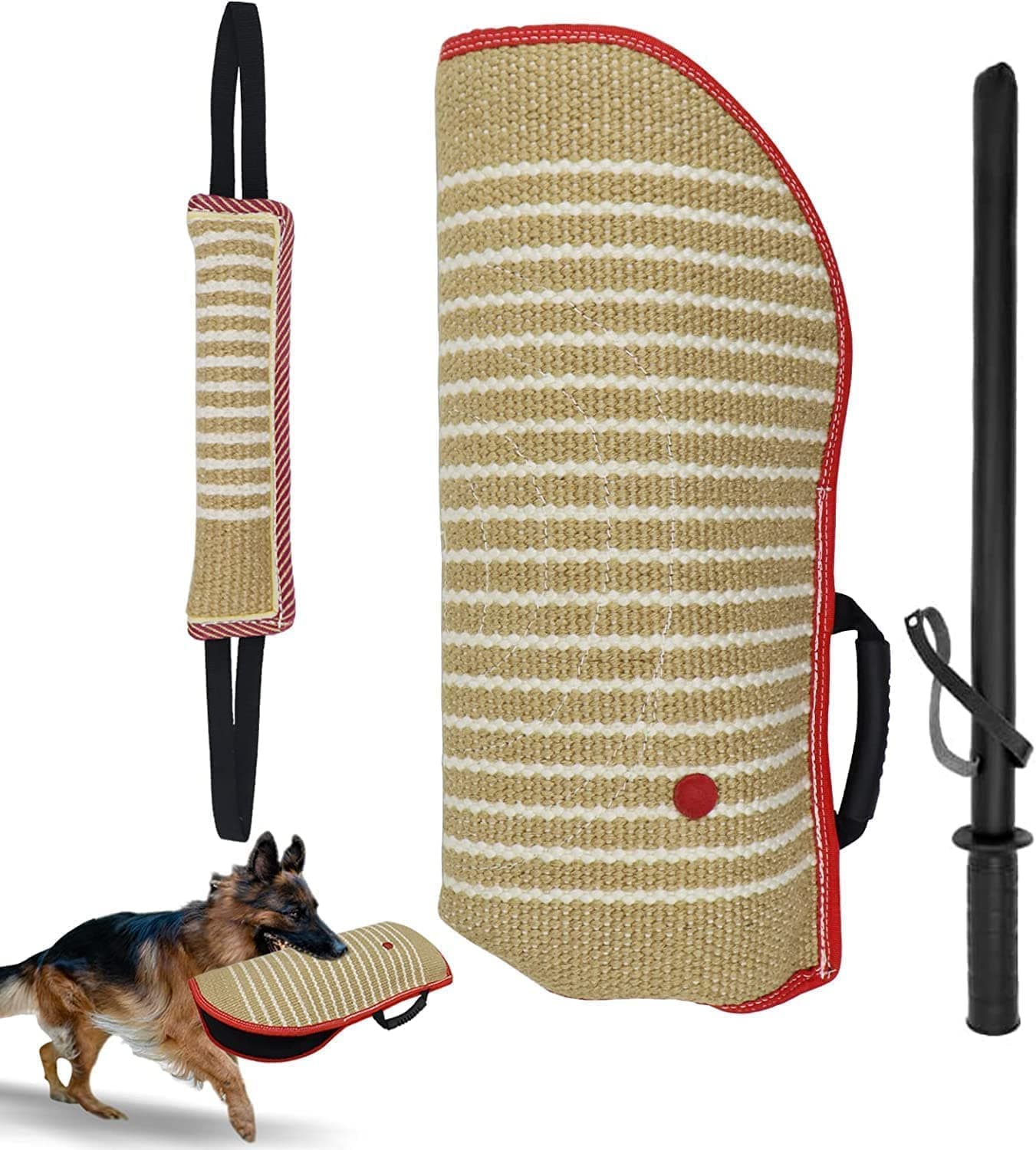 LIODUX Dog Bite Training Set - Dog Bite Sleeve, Dog Bite Pillow Tug Toy, Dog Training Stick - Professional Training Equipment for Training, Biting, Interactive, Fetch, K9, Puppy