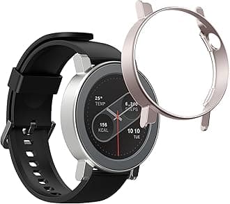 kwmobile Cases Compatible with CMF by Nothing Watch Pro 2 (D398) - Set of 2 Fitness Tracker Screen Protectors - Silver/Metallic Rose Gold