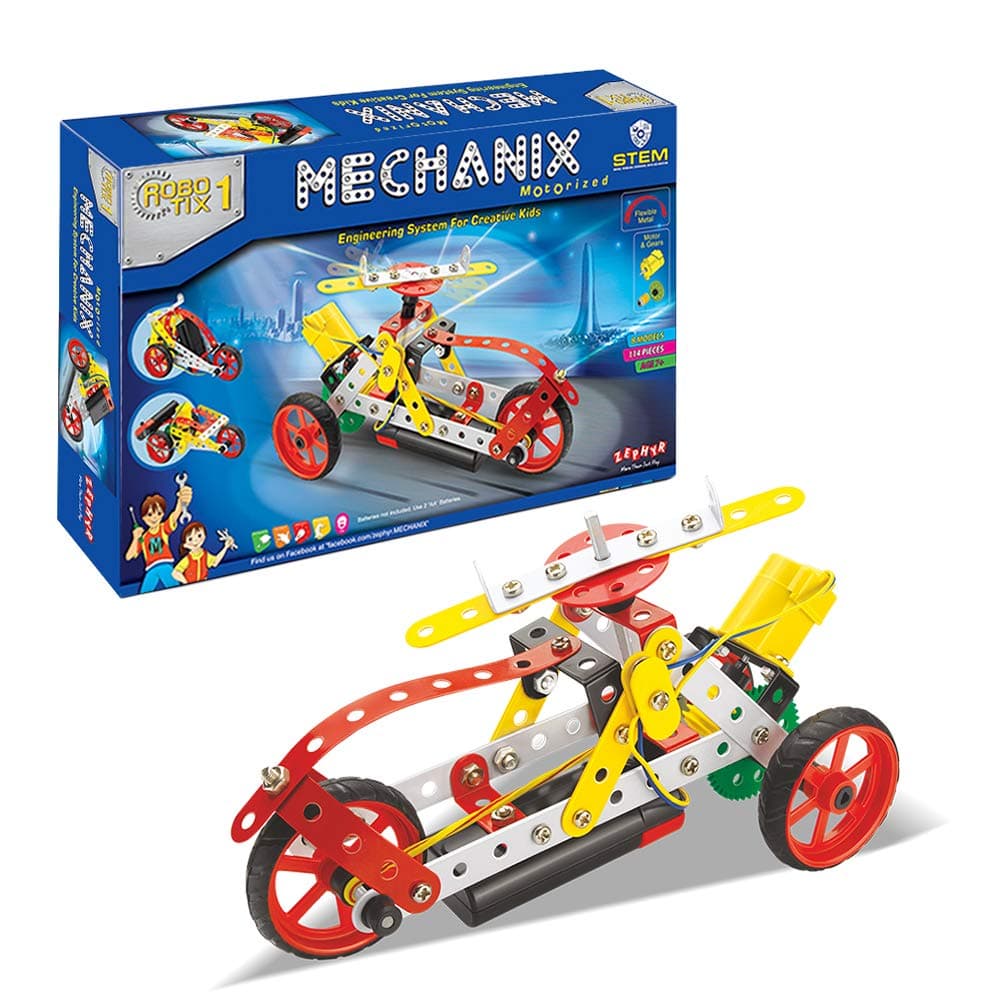 Mechanix Robotix-1 Motorized STEM/STEAM Educational Toy, Building and Construction Set for Boys and Girls Age 7+