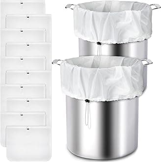 Chumia 10 Pack Brew Bags Reusable Extra Large 26 x 22'' Fine Mesh Strainer Cold Brew Filters Drawstring Cheese Cloth Straining Bags Wine Making Supplies for Fruit Cider Beer