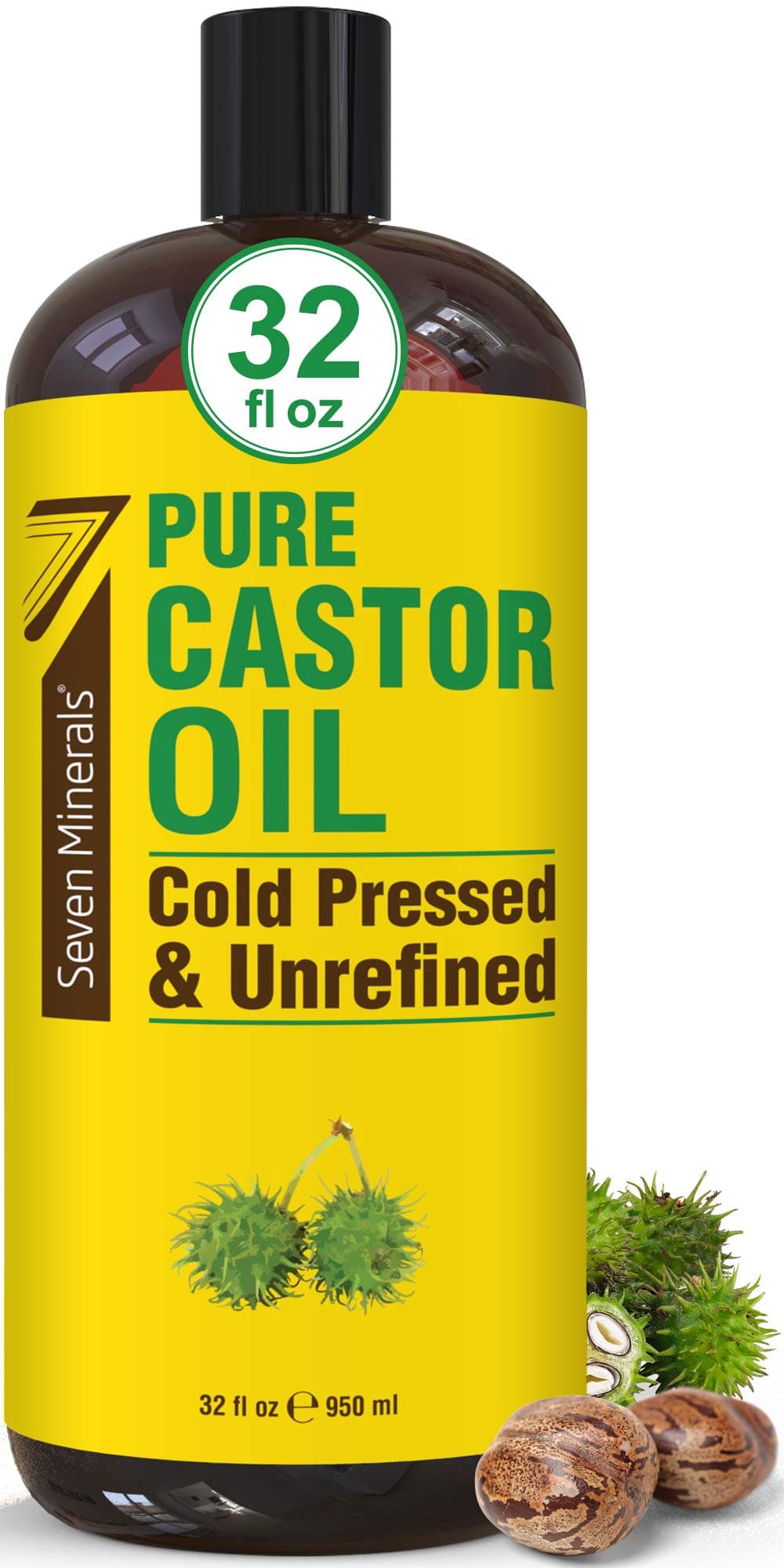 Seven Minerals Pure Cold Pressed Castor Oil (32fl. oz)