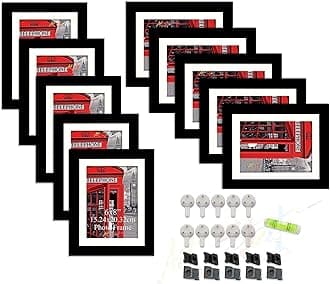Art Street Photo Frame Set of 10 Individual Wall Photo Frame Black 6x8 Inches.