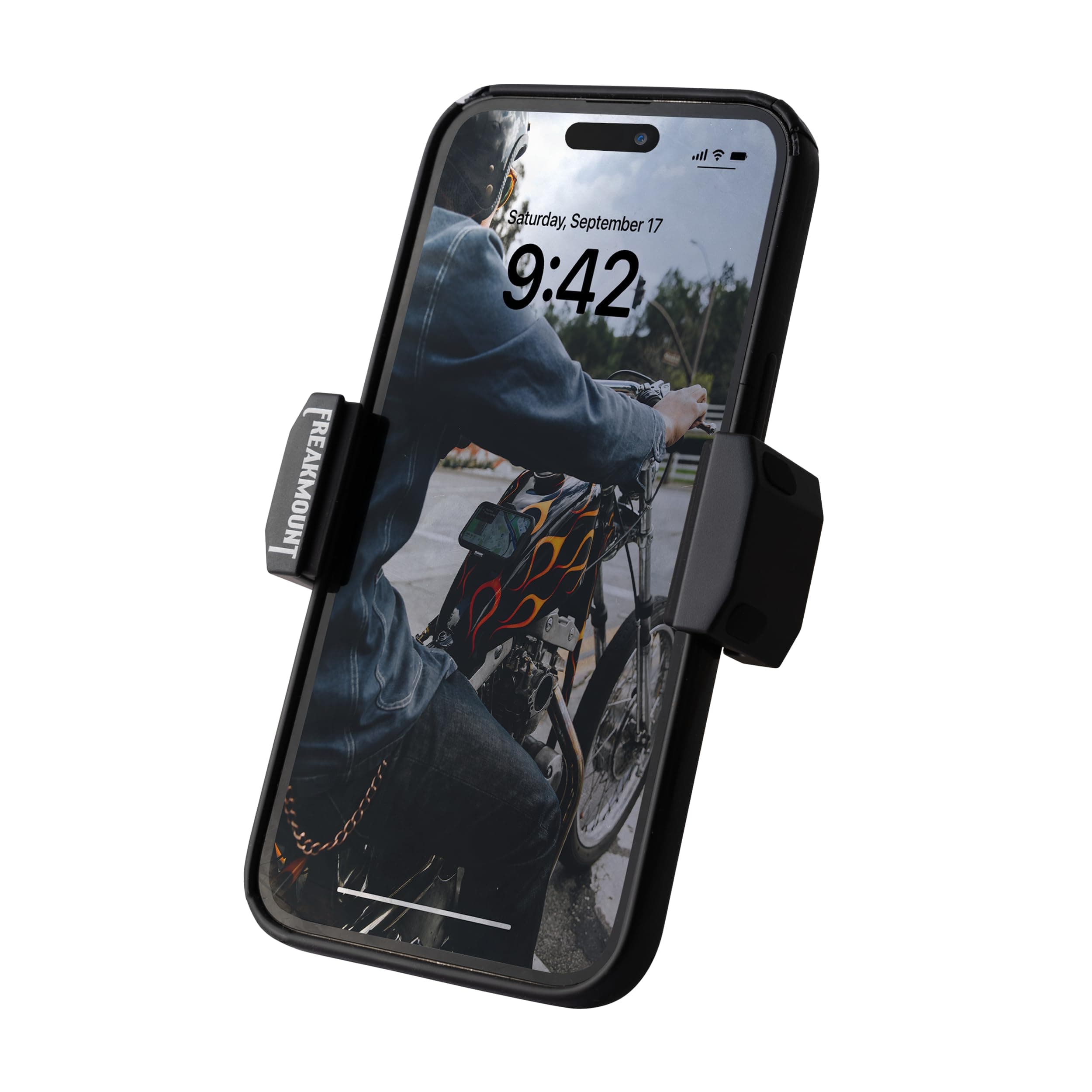 2.0 Magnetic Motorcycle Phone Mount - Compatible with Harley Davidson - Premium Billet Aluminum Holder for Gas Tank, High-Speed Magnet Accessories - Fits Most Phones, Black