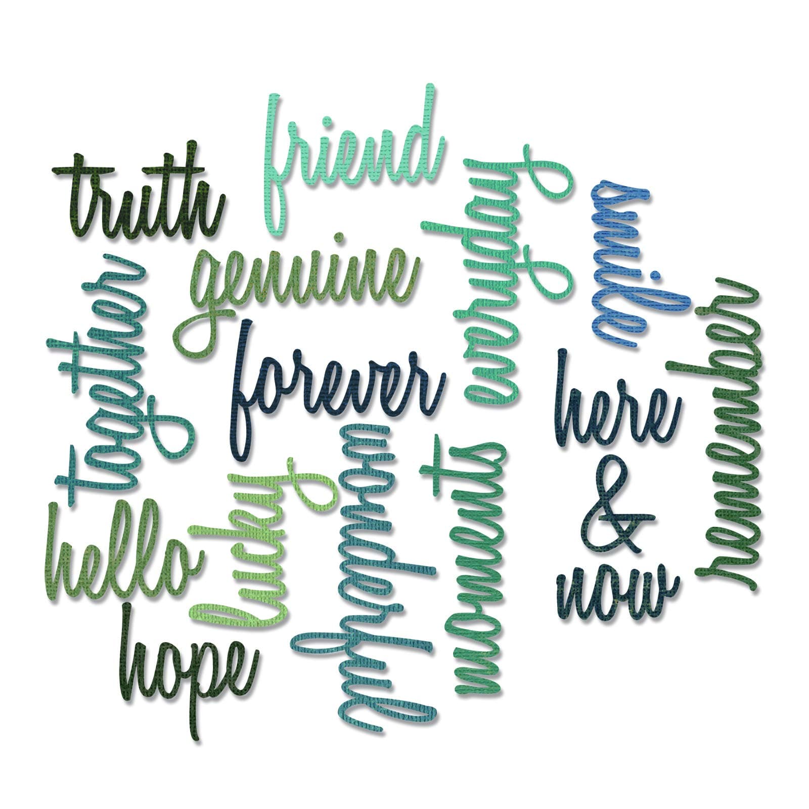 660225 Thinlits Die Set, Friendship Words: Script by Tim Holtz (16 Pack)