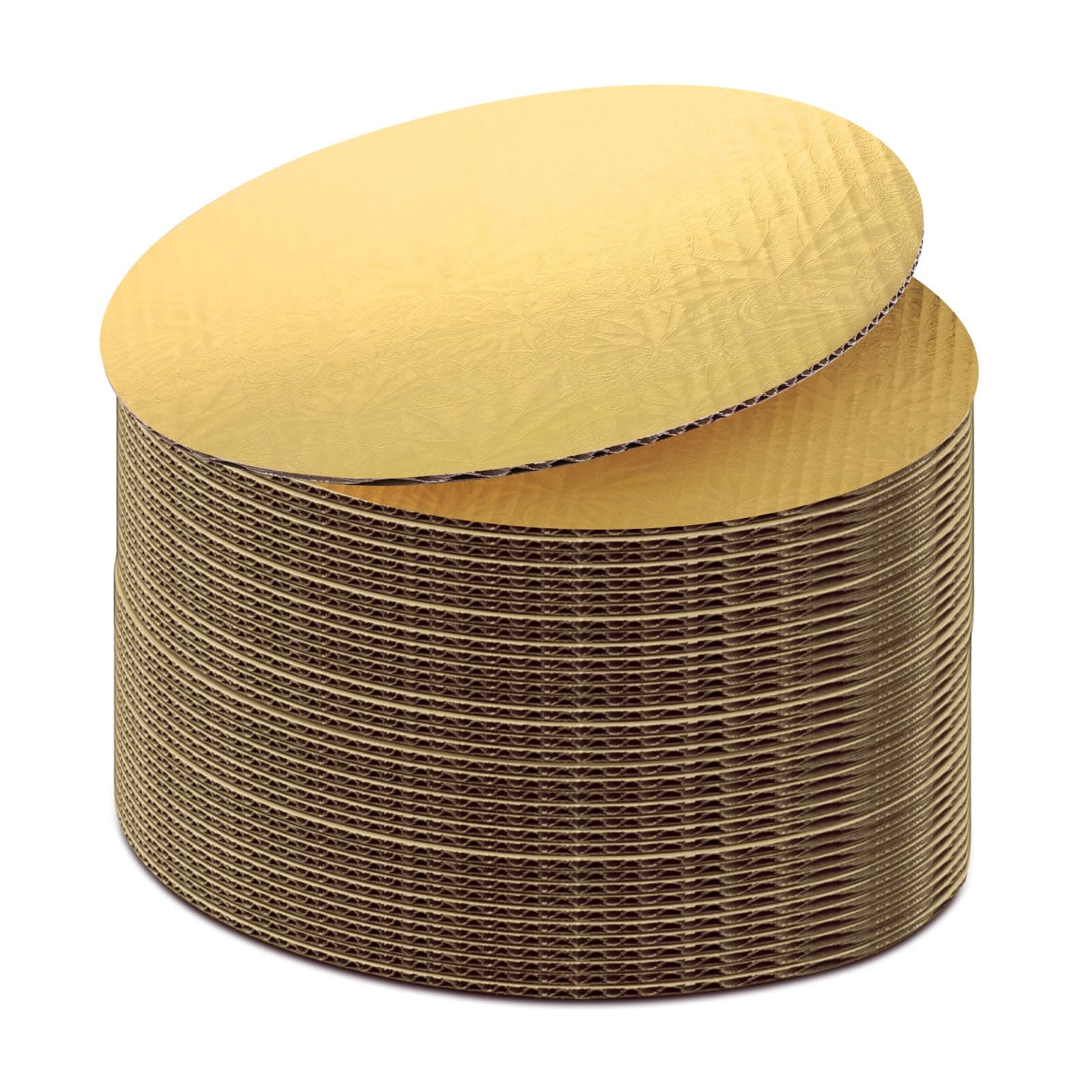 - 40 Pack Cake Boards Round 10 Inch Disposable Cake Plate Corrugated Cardboard Circles Cake Base Decorating Supplies (Gold 10")