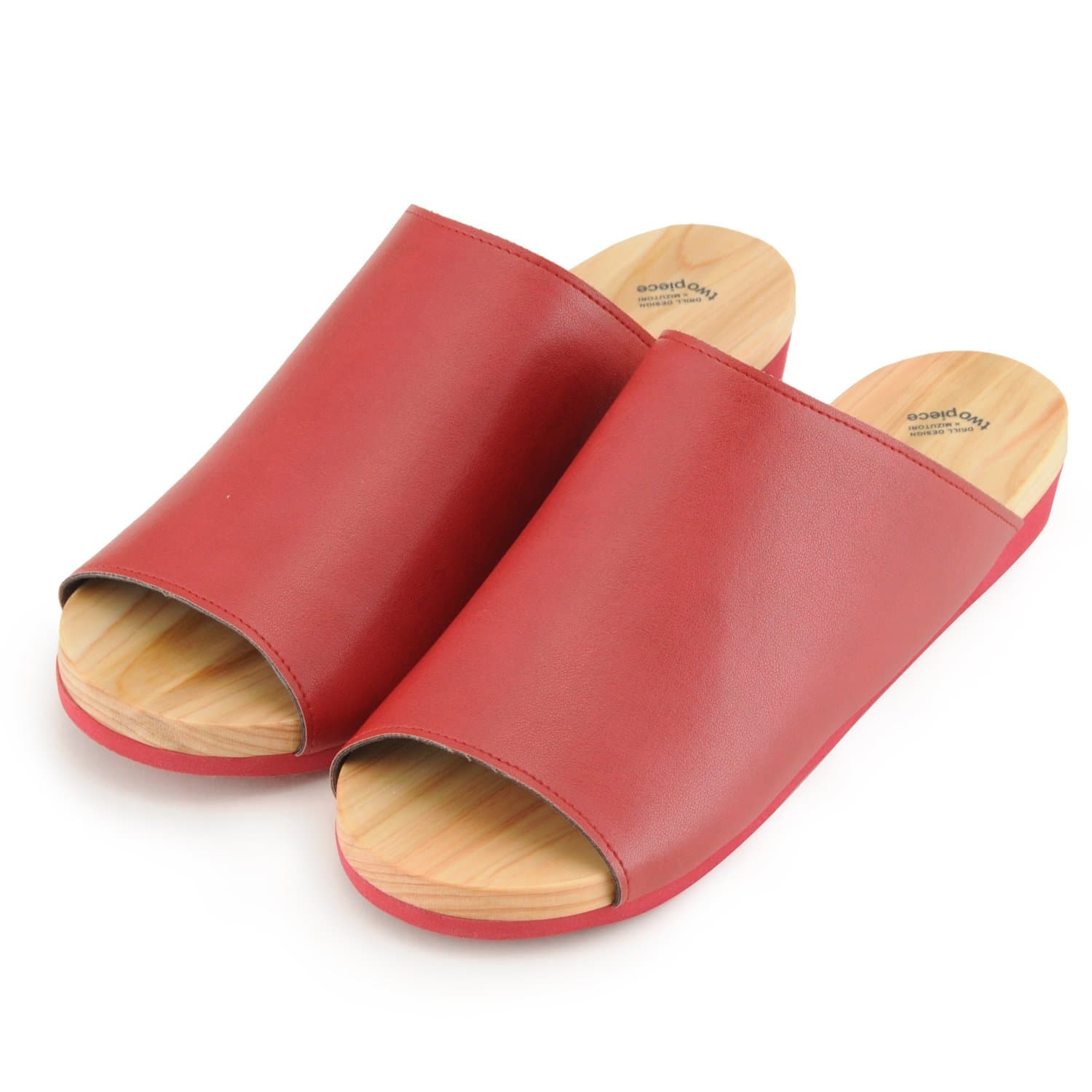 Flexible Japanese Geta Sandal By Drill Design - Red (7.5)