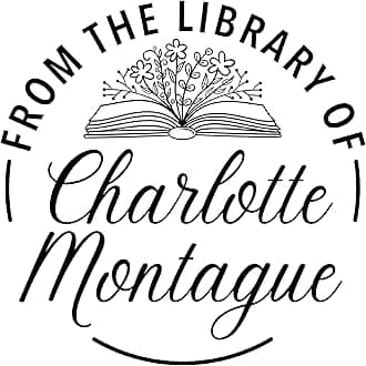 ExcelMark Personalized Book Embossers & Stamps - Personalize a Book Embosser, Wood Stamp, or Self-Inking Mount (Floral Book, Round)