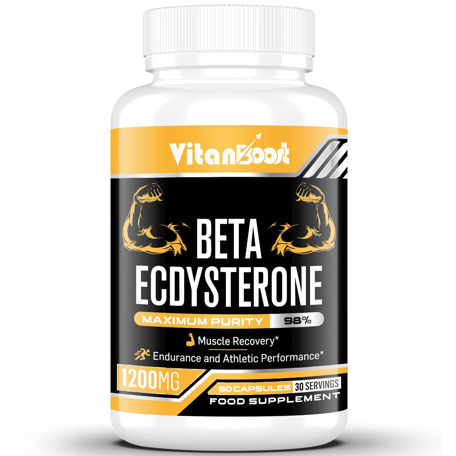 – Beta Ecdysterone Supplement 1200mg | Increases Lean Muscle Mass, Exercise Performance, Strength and Protein Synthesis, 98% Maximum Purity Formulated for Enhanced Absorption (60 Count (Pack of 1))