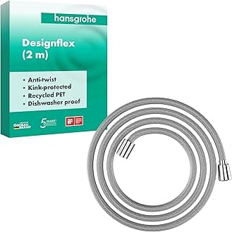 28230000 DesignFlex Textile Chrome Handshower Hose, 80-inch