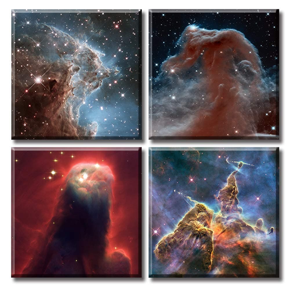 JiazuGoNebula Galaxy Wall Art Painting Canvas Prints Panel Outer Space Starlight Modern Artwork Pictures Cosmic Astronomy Posters Home Decor Living Room Office Stretch & Frame Ready to Hang