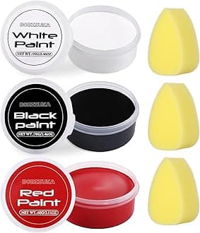 White Black Red Face Body Paint with 3PCS Sponges Face Painting Kit for Adult Large Capacity Oil Based Paints Palette For Halloween Makeup Clown Joker Devil Cosplay SFX Costume Party